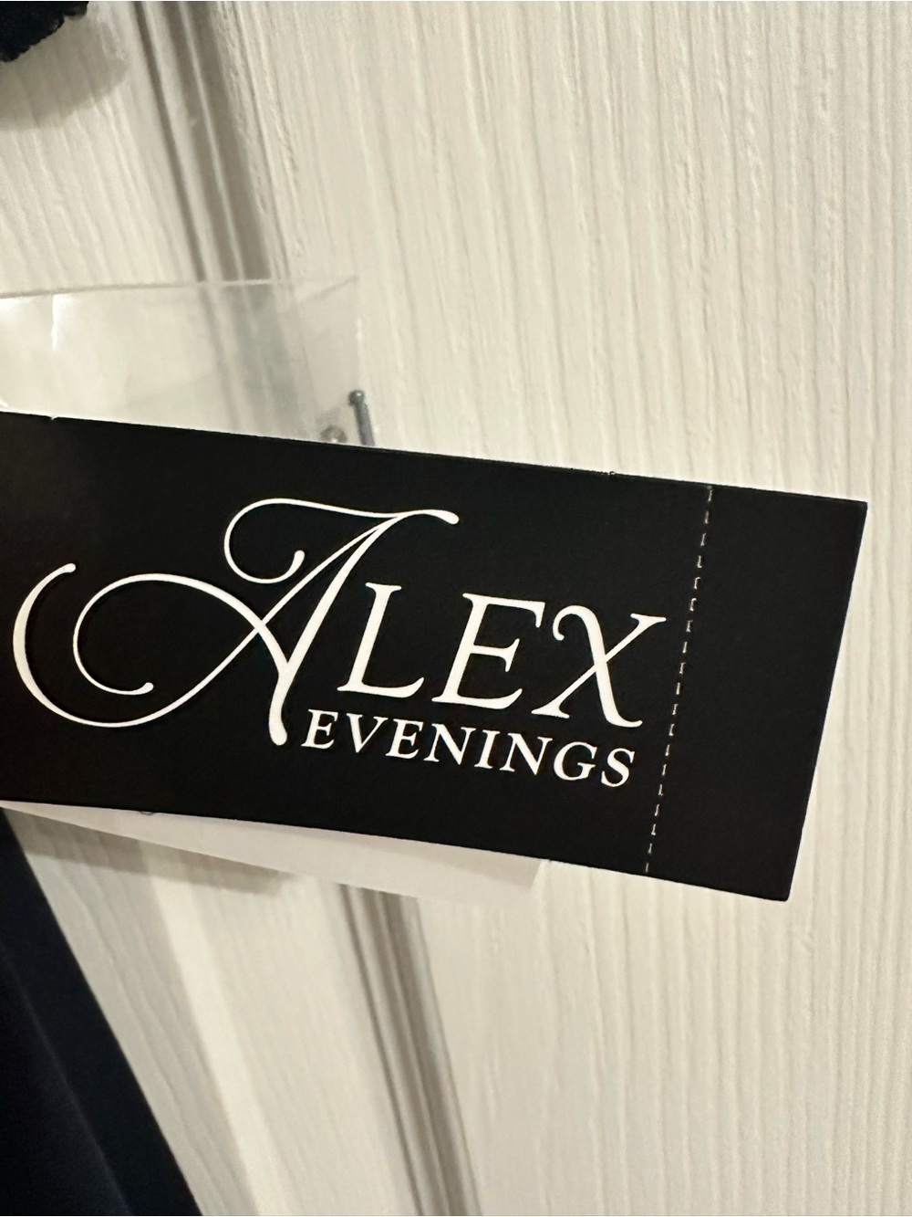 Alex Evenings Elegant Navy Beaded Illusion Necklace Evening Dress. Dark navy. - Picture 6 of 7